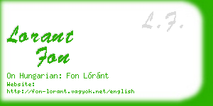 lorant fon business card